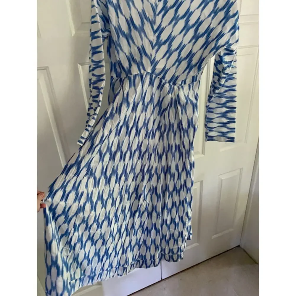 Guadalupe Design Nora Ikat Dress, Cotton, Blue, Large Midi, NWT, SOLD OUT! 183$ - Picture 4 of 9